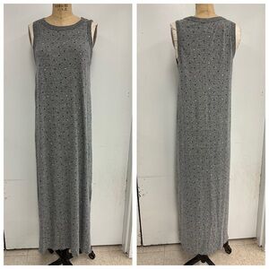 Current Elliot sz 3 Amour Hearts Muscle Sleeveless Gray Maxi Dress